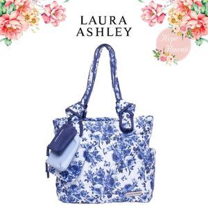 EUC Laura Ashley Quilted Tote Diaper Bag